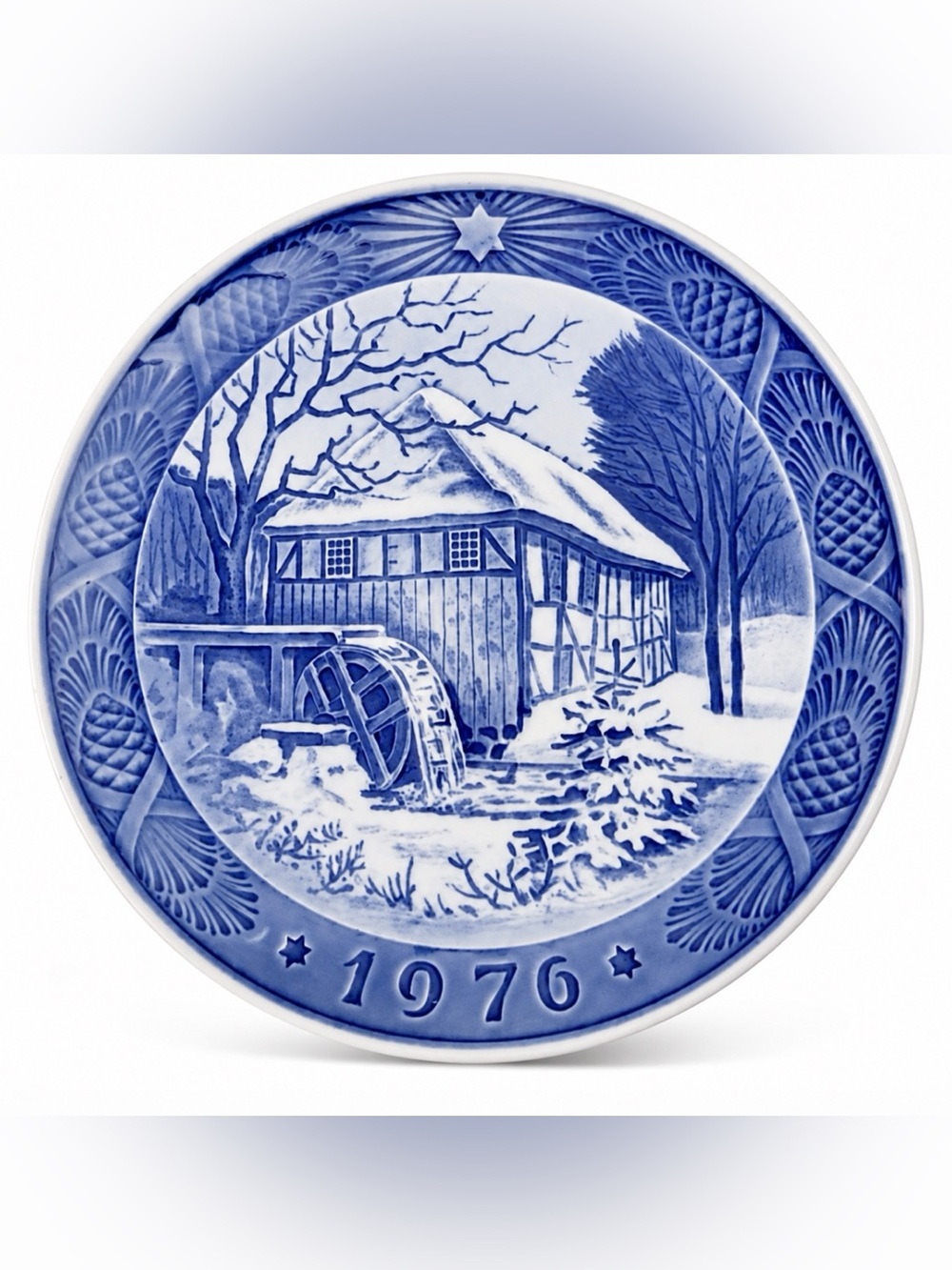 Royal Copenhagen 1976 Vibaek Water Mill Plate Beautiful Vintage